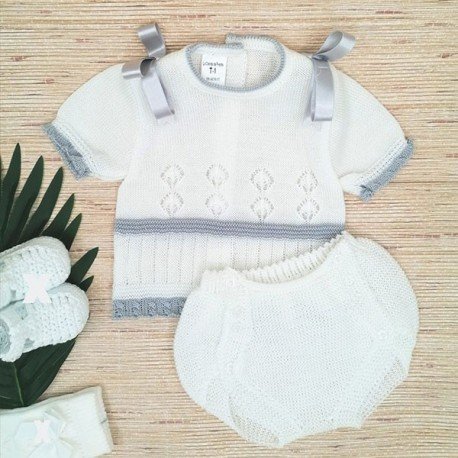 Conjunto De Perle Para Bebe Para Verano Con Lazos En Hombros A Color