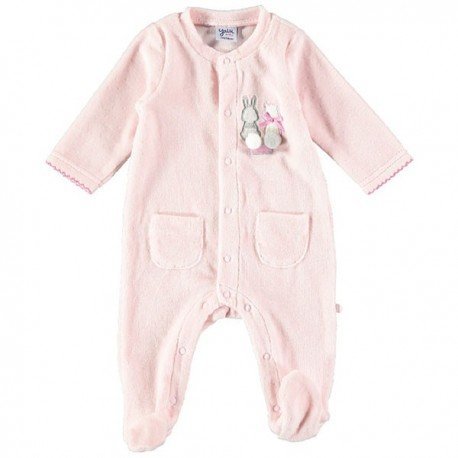 Pijama bebé prematuro niña pompones