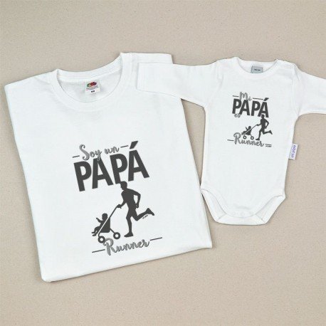 Pack regalo camiseta y body Papá Runner