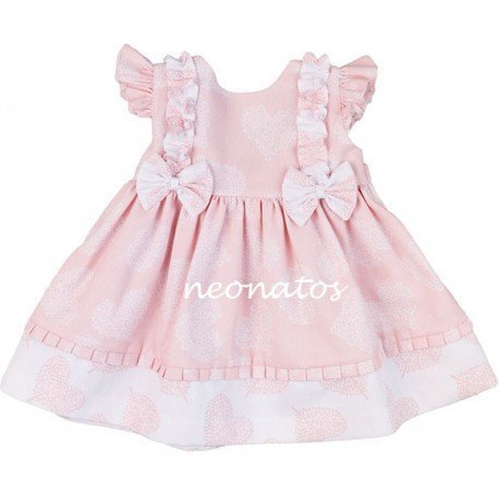 Vestido bebé rosa Corazones
